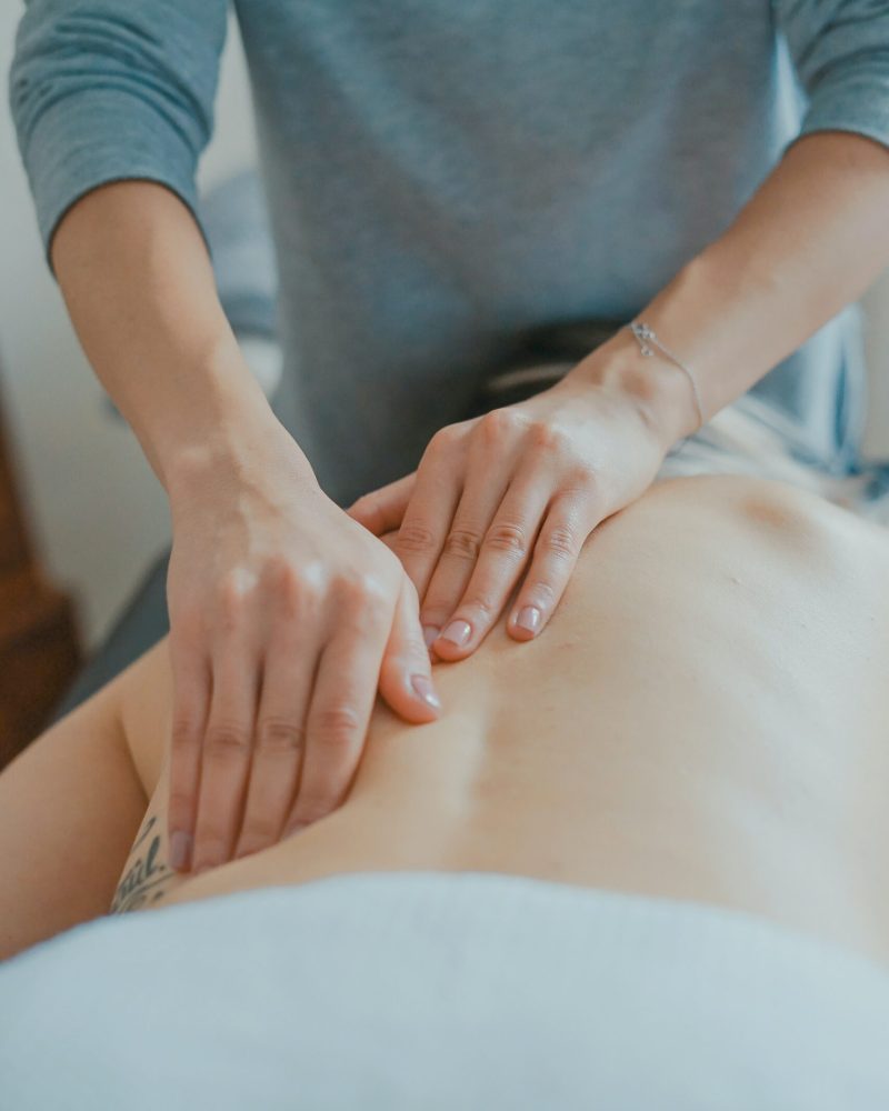 Medical professional caring for a patient
